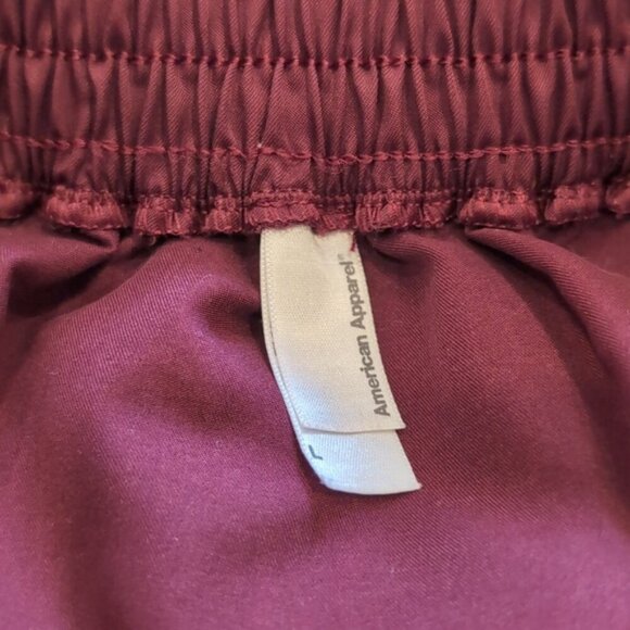 3/$20 AMERICAN APPAREL Sporty Skirt Burgundy Mini A-Line Active Pull On - Picture 7 of 8